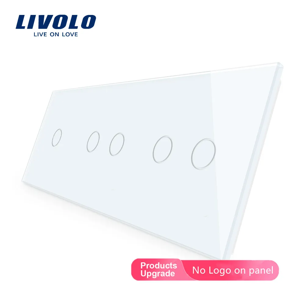 C1-C2-C2-No logo Livolo DIY роскошное жемчужное Хрустальное стекло, стандарт ЕС, тройная стеклянная панель, 4 цвета, стеклянная панель, сделай сам, отметьте цвет, который вы хотите, без логотипа - Цвет: C1-C2-C2-No logo