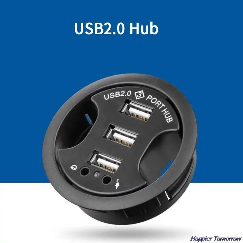 

Desktop 3-Port HUB USB 2.0 HUB With Audio Headset Microphone All-In-One Hub