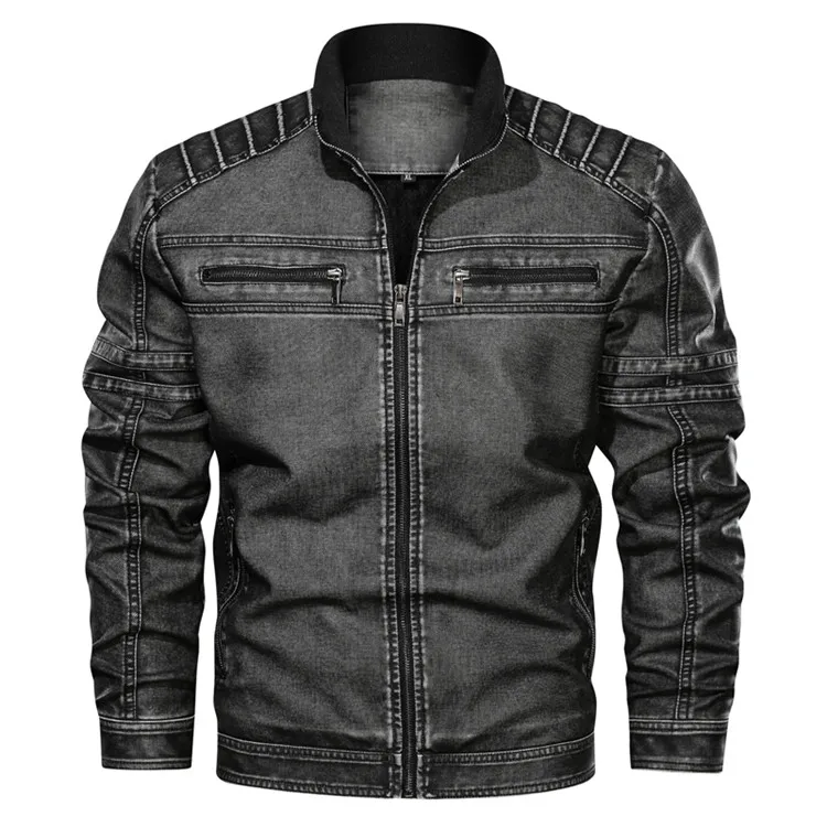 Leather Mens Winter Autumn Men's Motorcycle PU Jacket Fashion windproof Coats Male Brand Clothing 6XL J6T791 | Мужская одежда