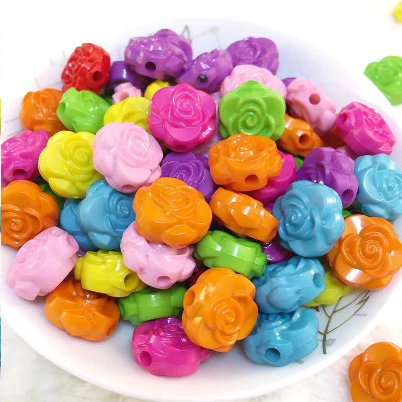 

20Pcs 13*15mm Colorful Plum Blossom Shape Acrylic Beads For Jewelry Making DIY Necklace Bracelet Accessories