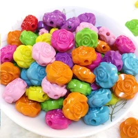 20pcs 1315mm colorful plum blossom shape acrylic beads for jewelry making diy necklace bracelet accessories