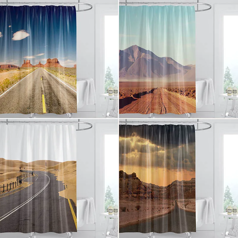 

Road Shower Curtain Bathroom Waterproof Shower Curtain Fabric Shower Curtain Cortinas De Baño De Navidad