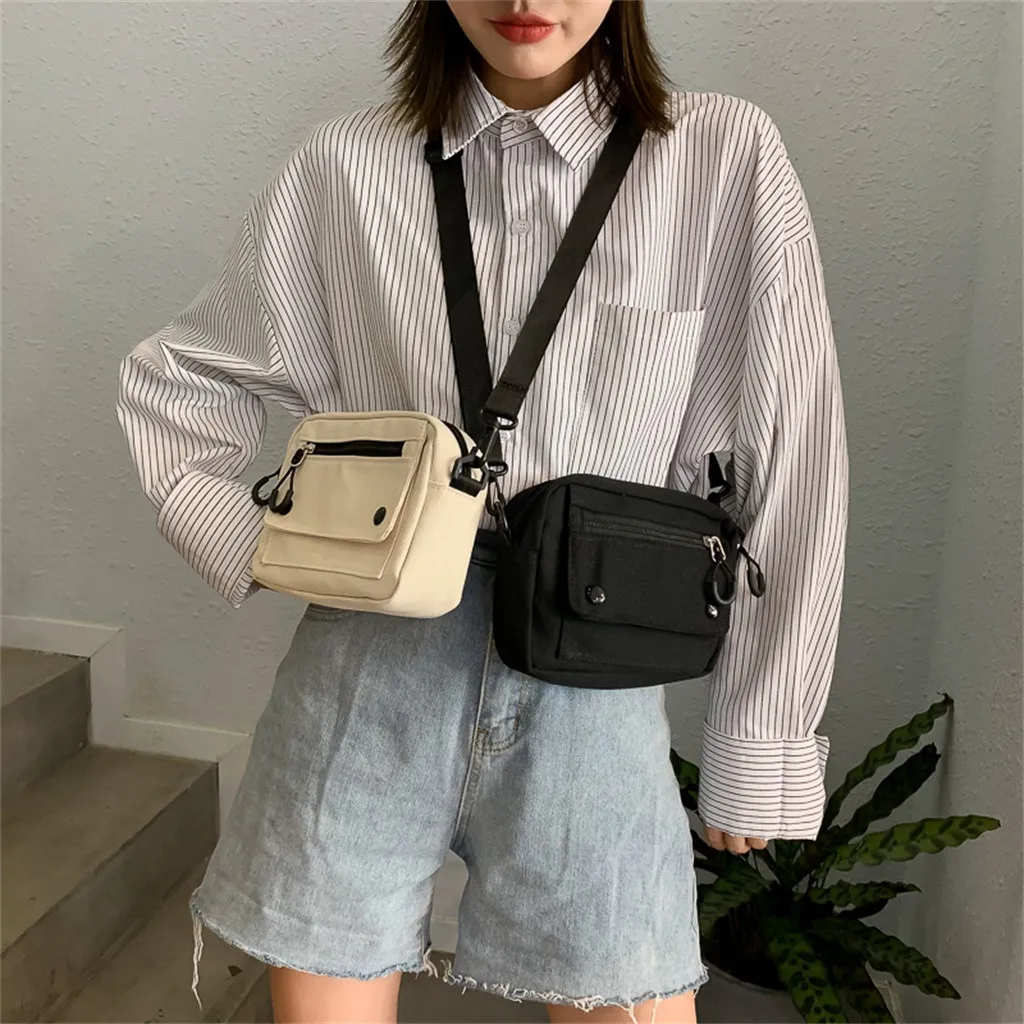 

Women's Canvas Simple Solid Leisure Shoulder Messenger Bags Mini travel Casual Wild Crossbody Bags Mochila Bolsa Feminina#35