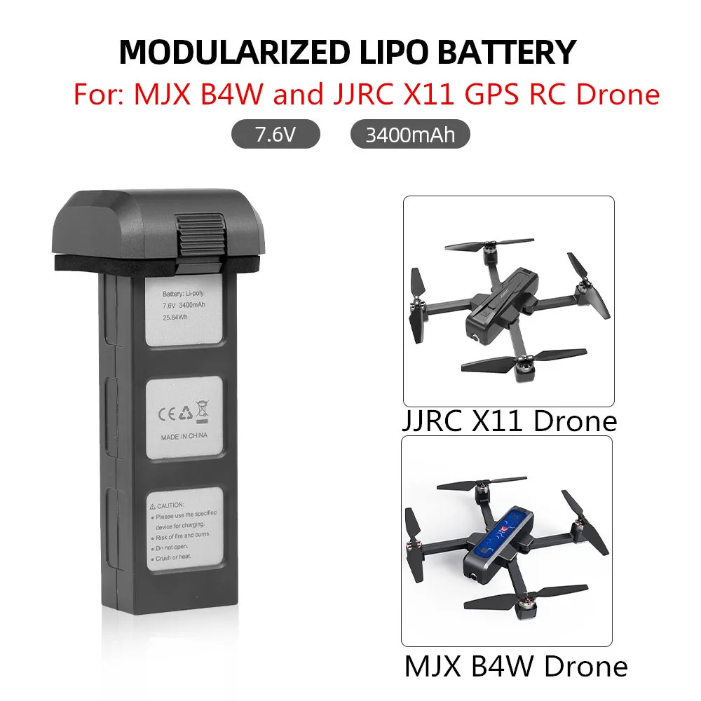 

Модульный Аккумулятор для MJX B4W и JJRC X11, 7,6 В, 3400 мАч