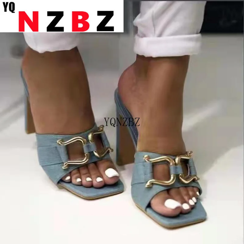 

Women Slippers Fashion Buckle Design Elegant Flat Shoes Version Beige Heel Ladies Casual Zapatillas Mujer