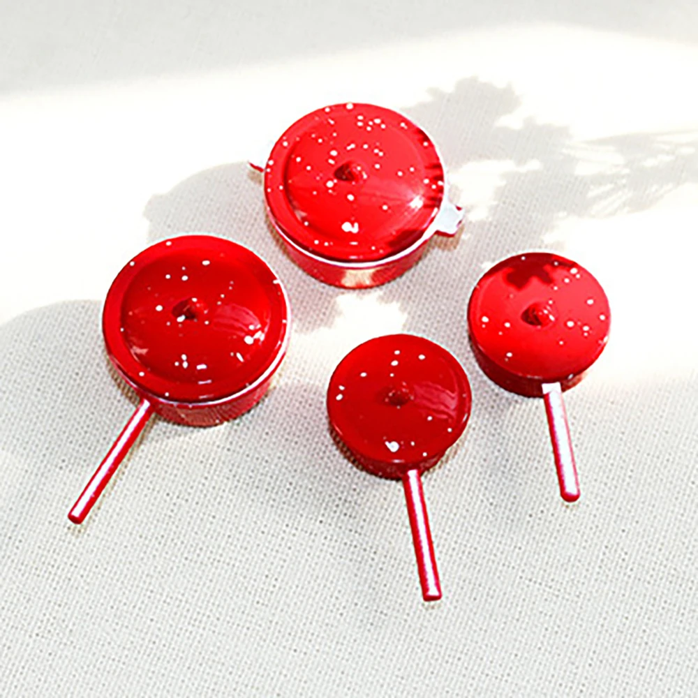 

4Pcs 1/12 Dollhouse Miniature Accessories Mini Metal Soup Pot Model for Doll House Decoration ob11