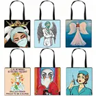 Медсестра ангел с крыльями печати сумка-мешок дамские Портативный сумки для, для путешествий, сумка для женщин, сумка в руку, женские сумки Портативный хозяйственная сумка