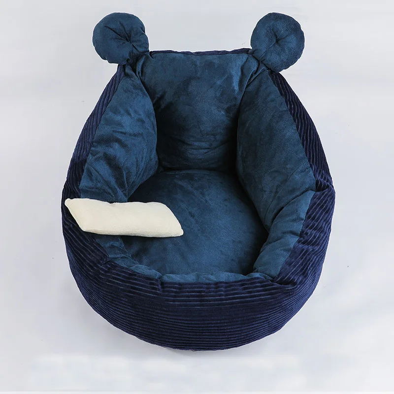 Navy-Suede 6 цветов зимняя теплая будка для питомца кровать для кошек мягкий плюшевый щенок собака питомник коврик Чихуахуа кеди, Гатос подстилка для кошек товары для домашних животных Подушка для дома Cama perro kattenmand - Цвет: Navy-Suede