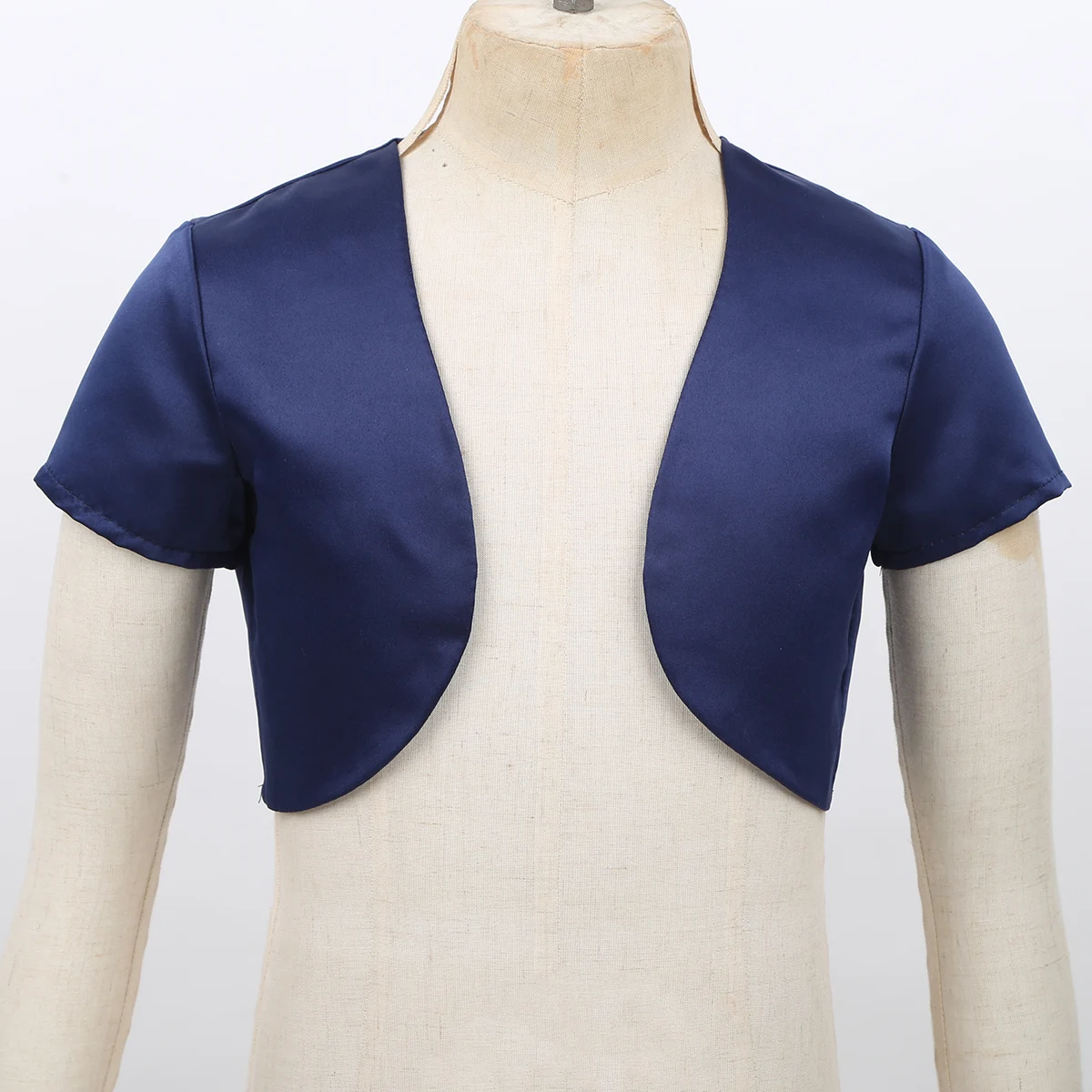 Летнее однотонное атласное болеро с коротким рукавом для маленьких девочек