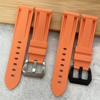 watch band for pam 111 441 rubber silicone 22 24 26mm watch strap watch accessories pin clasp buckle watch bracelet watchband