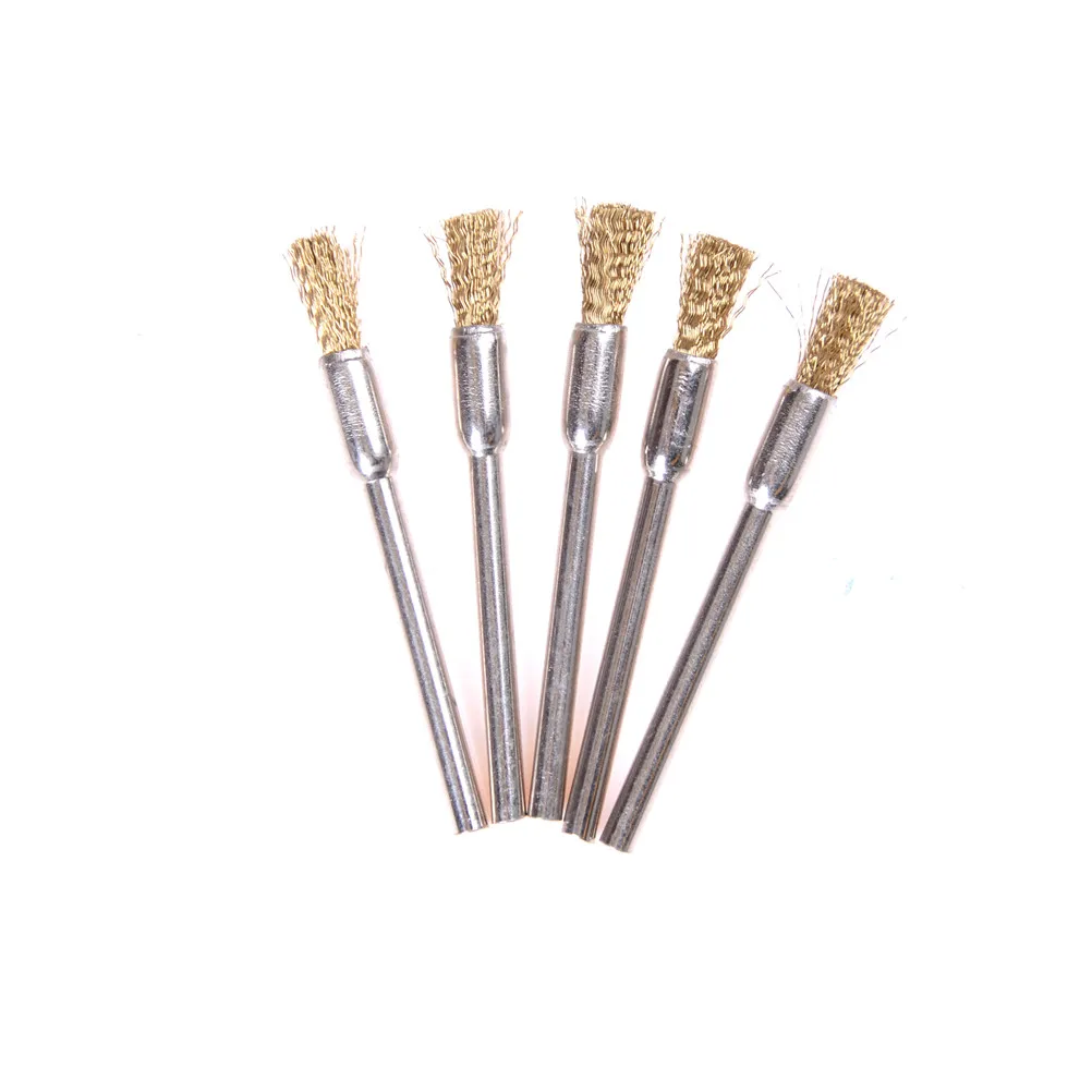 

ZLinKJ 5pcs/lot 3mm*5mm Wire Wheel Brass Brushes For Grinder Rotary Tool Accessories
