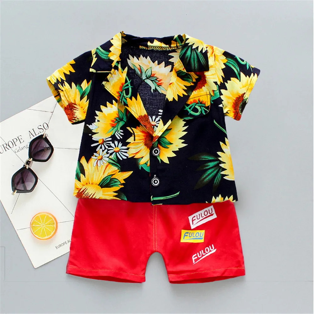 Летняя одежда в стиле бохо для маленьких мальчиков Праздничные комплекты