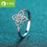 umq 925 silver total 0 4 ct excellent flower cut d color moissanite ring pass diamond test moissanite engagement rings girls