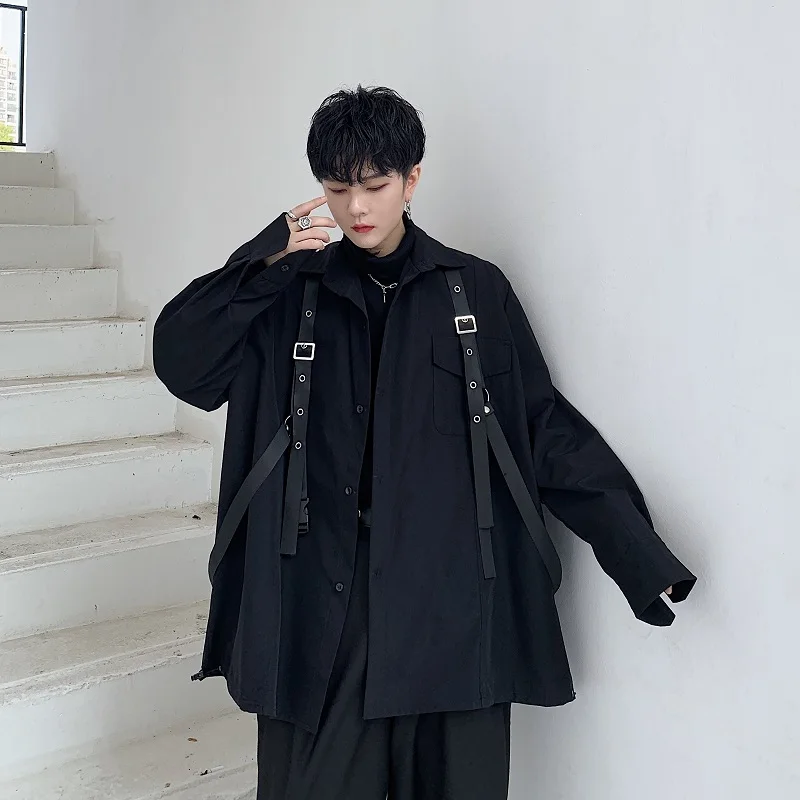 Рубашка карго Мужская/Женская с длинным рукавом уличная одежда в стиле хип хоп