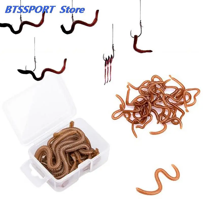 Моделирование дождевых красный темно-красный черви искусственные рыболовные