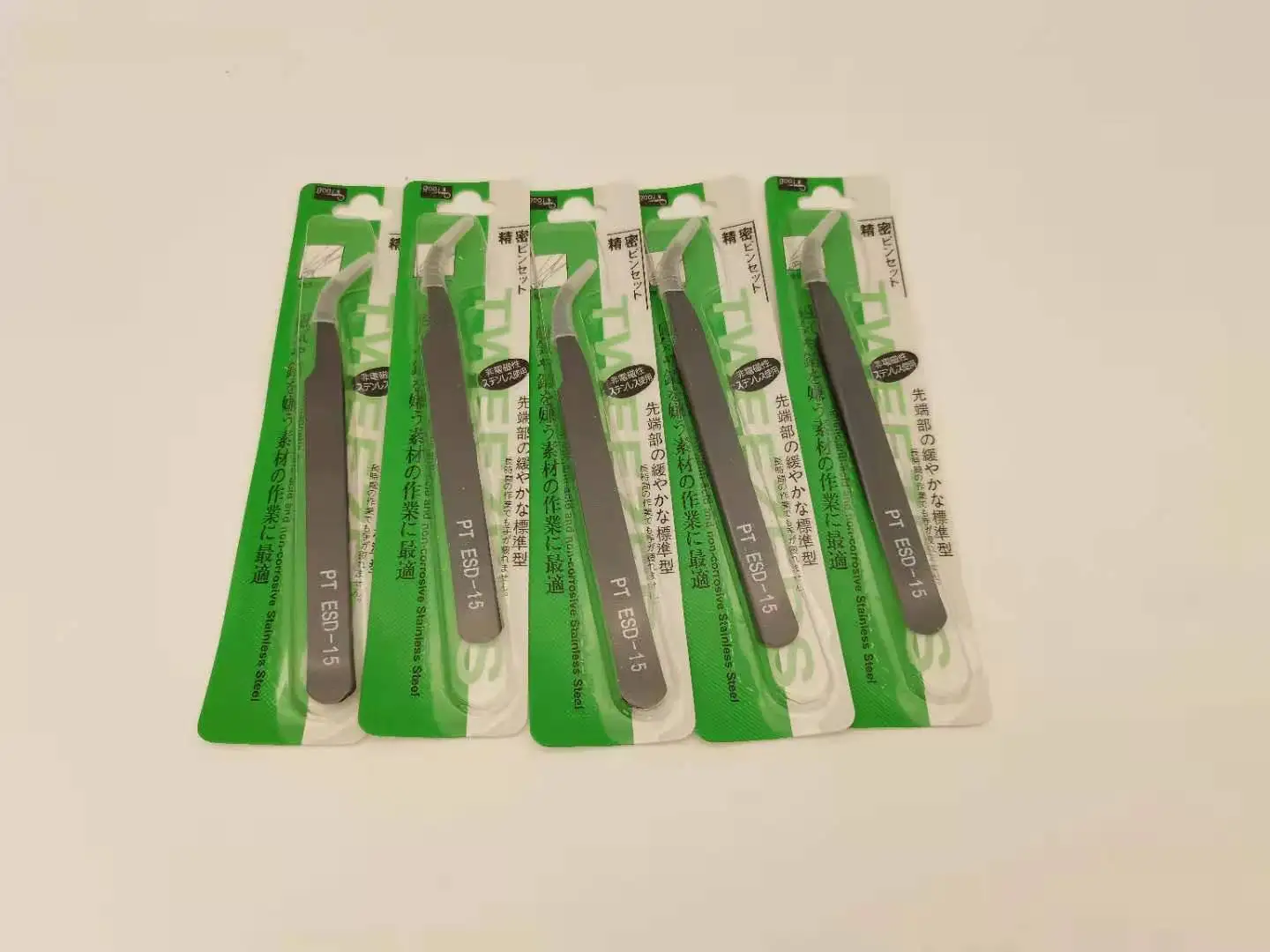 

5 Pieces Wholesale Pink Black Straight Elbow Flat Head Mink Hair False Eyelashes Tweezers Beauty Nail DIY Tweezers