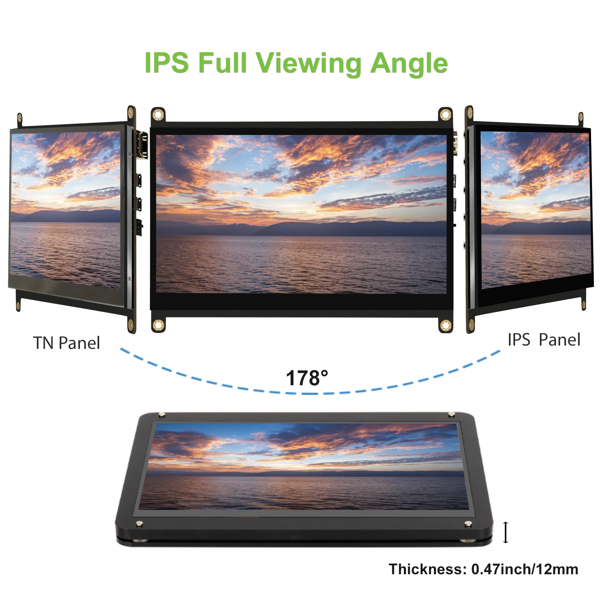 7 дюймов IPS 1024x600 емкостный сенсорный экран со сверхвысоким разрешением Ultra HD
