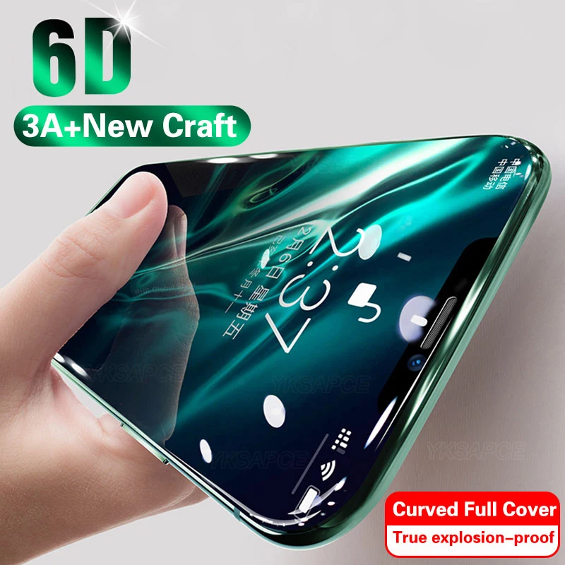 2Pcs 6D Curved Full Cover 9H Tempered Glass For iPhone 14 13 12 11 mini Pro X XS Max XR 7 8 Plus SE 2022 3D Screen Protector