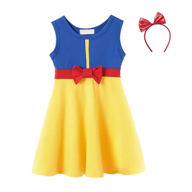 Snow White Sets Платье для маленьких девочек с изображением Микки Мауса; детские маскарадные костюмы Ариэль; летнее платье принцессы Белоснежки для маленьких девочек; костюмы Белль - Цвет: Snow White Sets