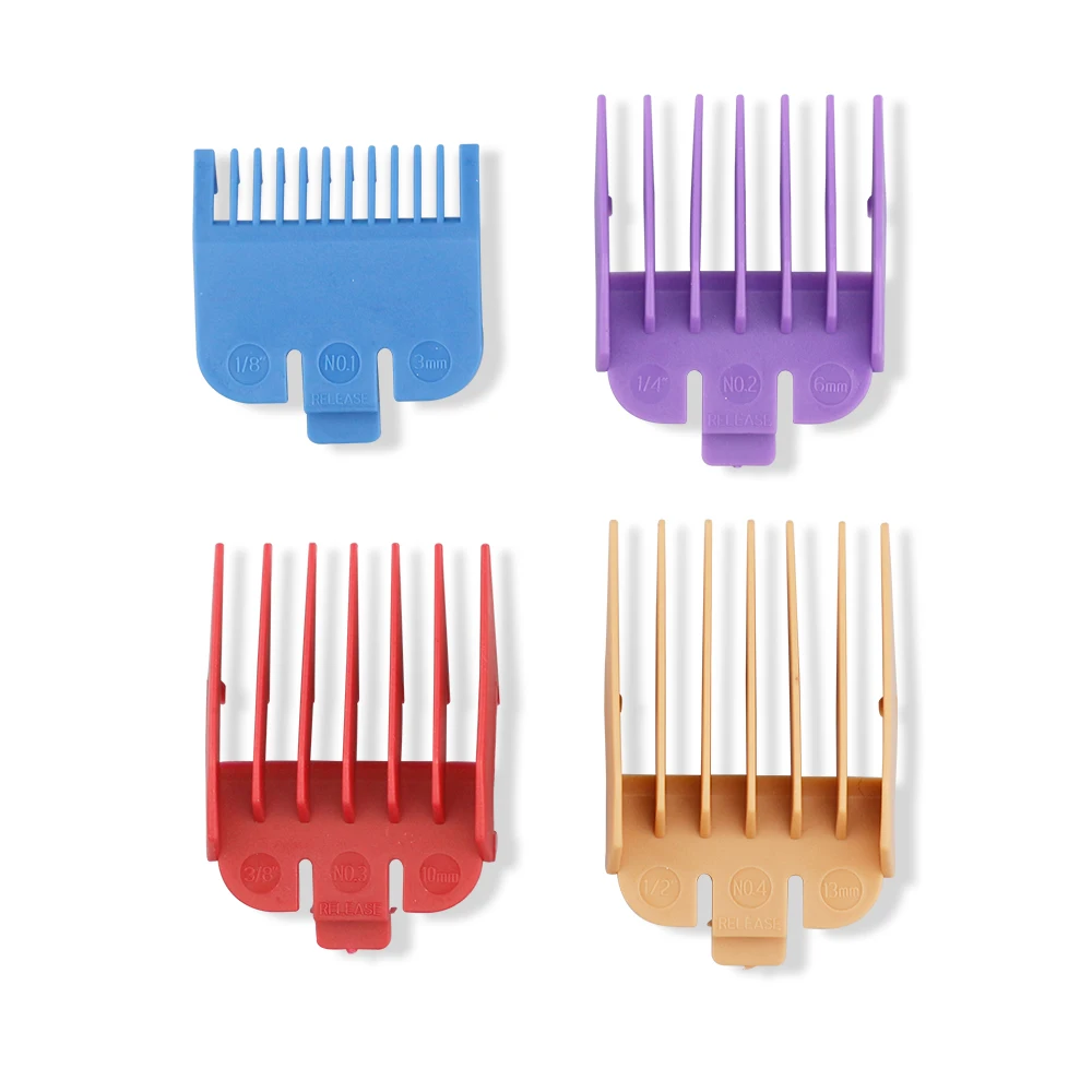 

4 Pcs Barber Accessories Electric Clipper Guide Comb Hairdressing Cutting Tools Hair Comb Replaceable Hair Clipper Limit Comb