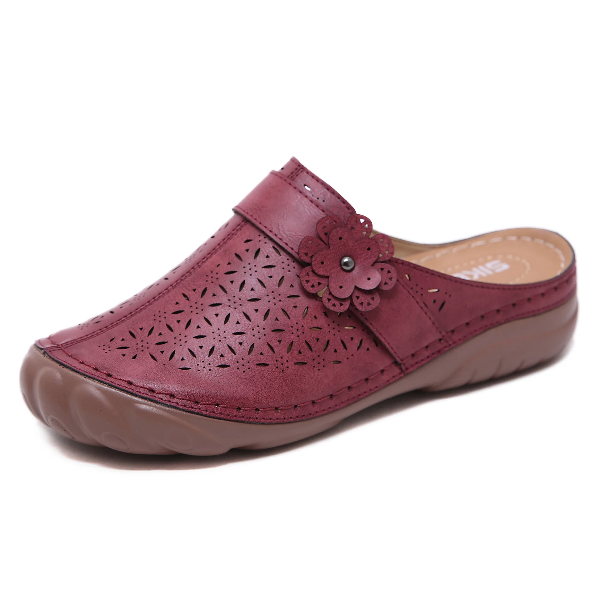 

New Summer Women Flat Sandals Buckle Strap Ladies Slides Comfortable Home Beach Slip on Wedges Shoes Plus Female Slippers