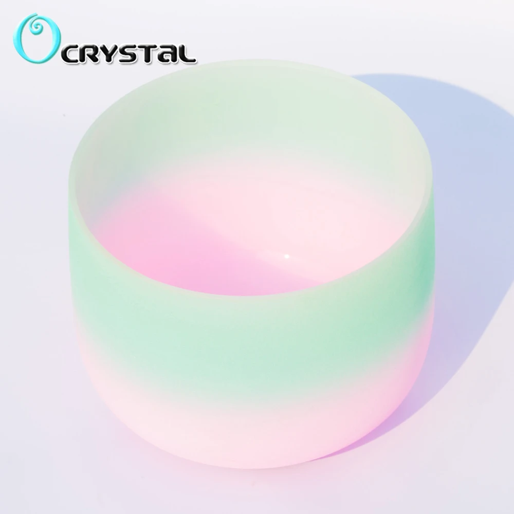 Поющая чаша розовый кристалл кварца мятно-зеленого светильник 12 дюймов 440 Гц 432 C D