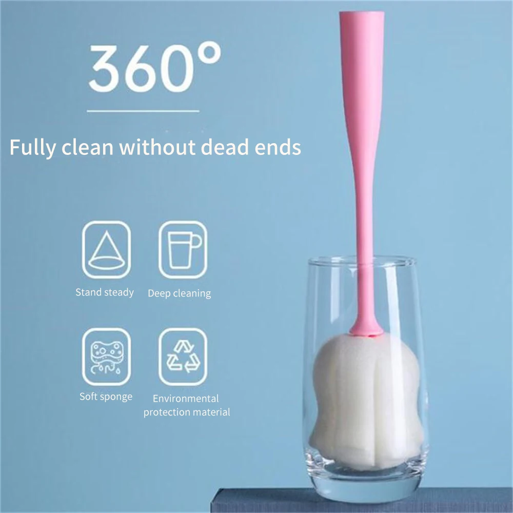 Щетка из губки для чистки бутылки кухонный инструмент щетки со съемной ручкой в