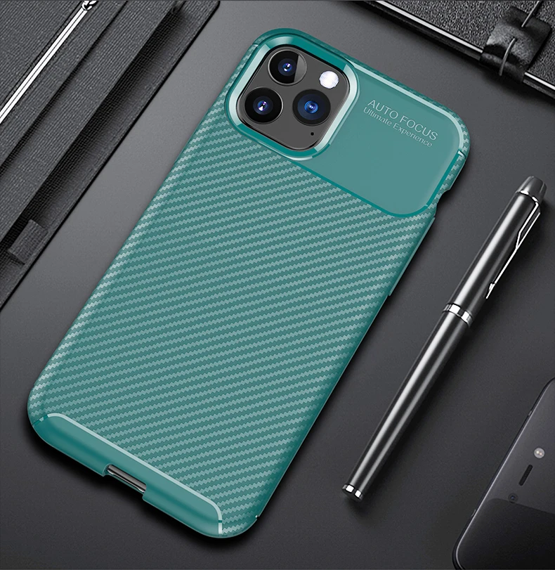 Роскошный чехол для iPhone 11 силиконовый телефона Pro Max 2019 защитный из углеродного