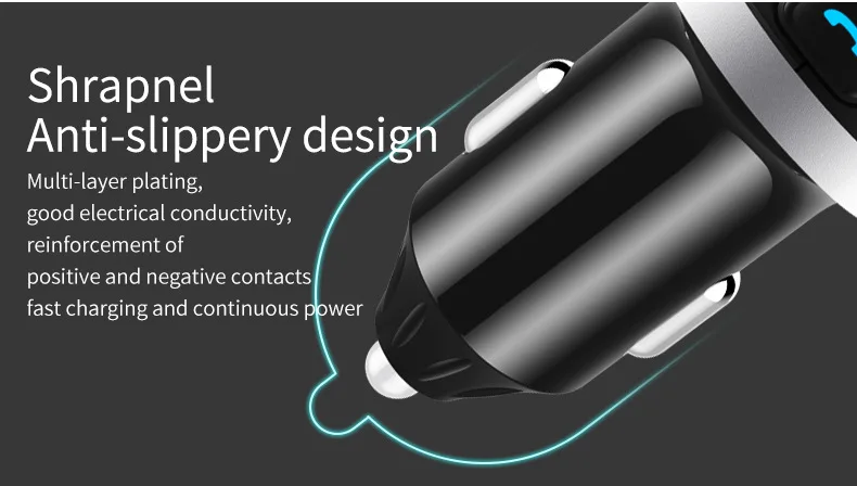 Bc41 Nordic Style Car Mounted Card Instert MP3 Player Multi-functional Bluetooth Receiver USB Drive Charger Car Cigarette Lighte
