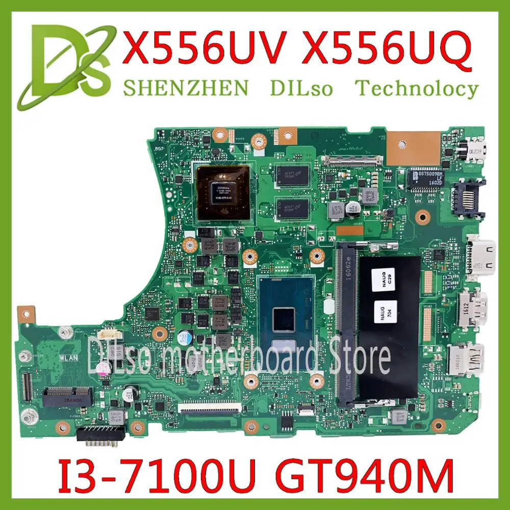 Bestellen KEFU X556UJ X556UV Motherboard Für ASUS X556UJ X556UV X556UF X556UR Laptop Motherboard I3-7100U 4GB RAM GT920/GT930/GT940 Test