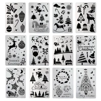 1 sheet christmas painting template stencil diy wall layering decoration scrapbooking diary stamp coloring embossing reusable