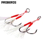 PROBEROS 50 шт. рыболовные крючки Размер 7-9-11-13-15 # металлические медленные крючки для джигга для рыбалки с ПЭ леской