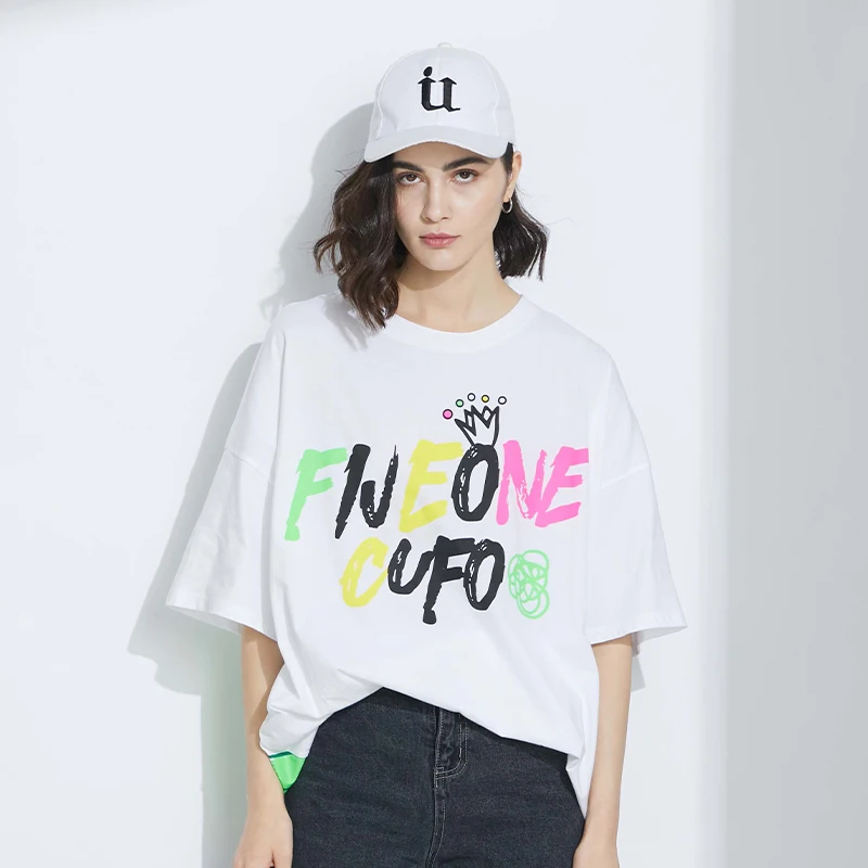 Женская футболка 2020 корейская мода Белая Футболка большой размер женская любовь