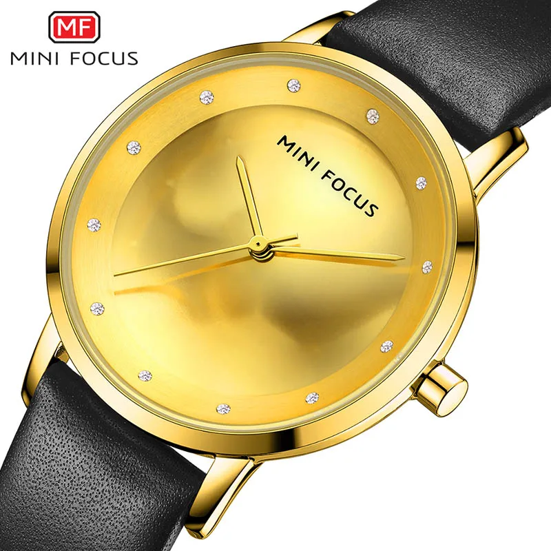 Ультратонкие женские кварцевые часы MINIFOCUS роскошные модные наручные под платье