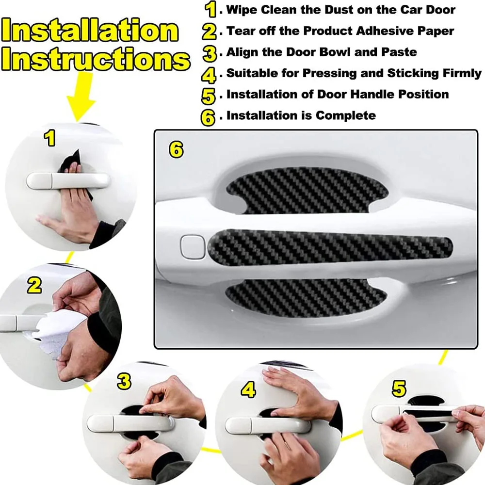 8 шт. наклейки на дверную ручку автомобиля | Автомобили и мотоциклы