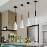 simple pendant lights ironwood hanging kitchen fixtures apartment living room dining room wood lamp luminaire