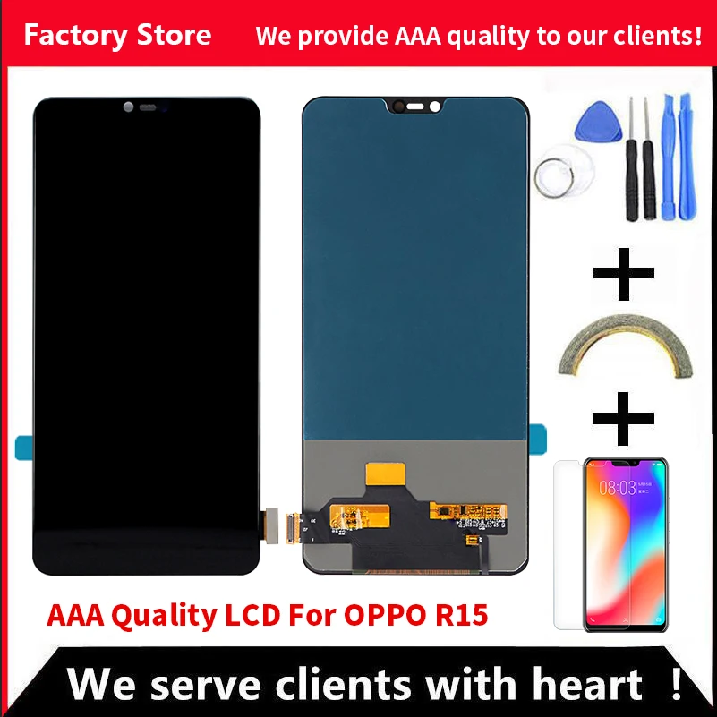 

6,28 "AAA Качество Oled для OPPO R15 LCD с рамкой дисплей экран для OPPO R15 стандартная версия ЖК Oled дисплей экран в сборе