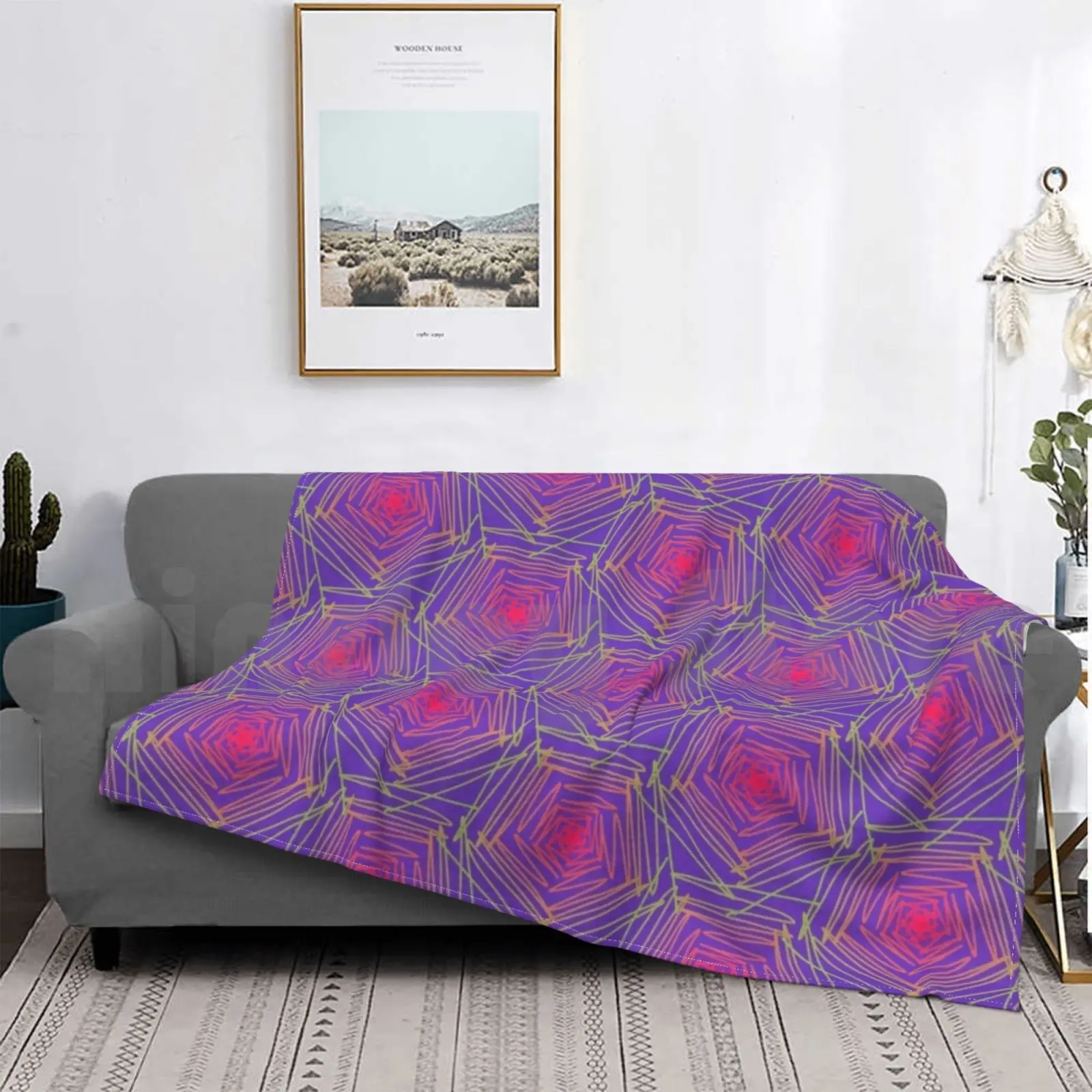 

Psychedelic Turtle Blanket Fashion Custom Purple Turtle