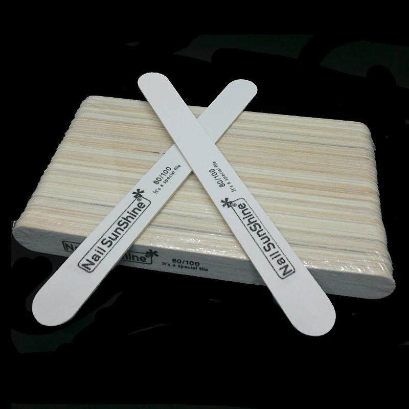 50 шт./лот крепкая Толстая древесина одноразовая пилка для ногтей 80/100 Лима