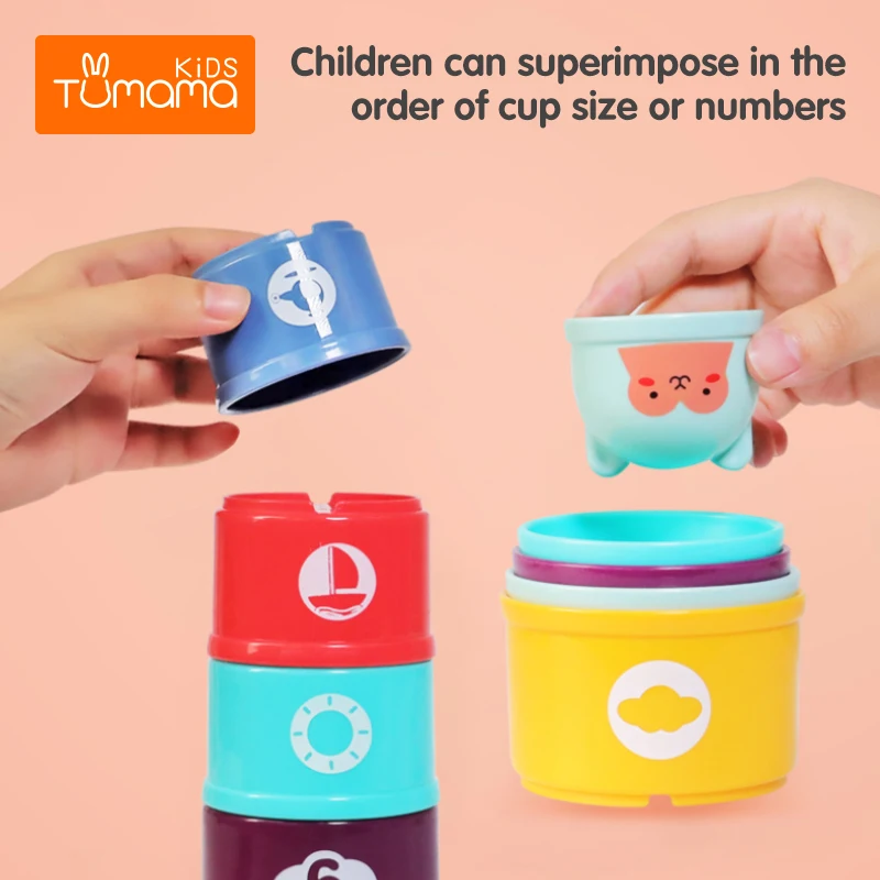 TUMAMA 9 Комплект стек башня из чашек с накоплением Пластик сложенные чашечки От 1 до