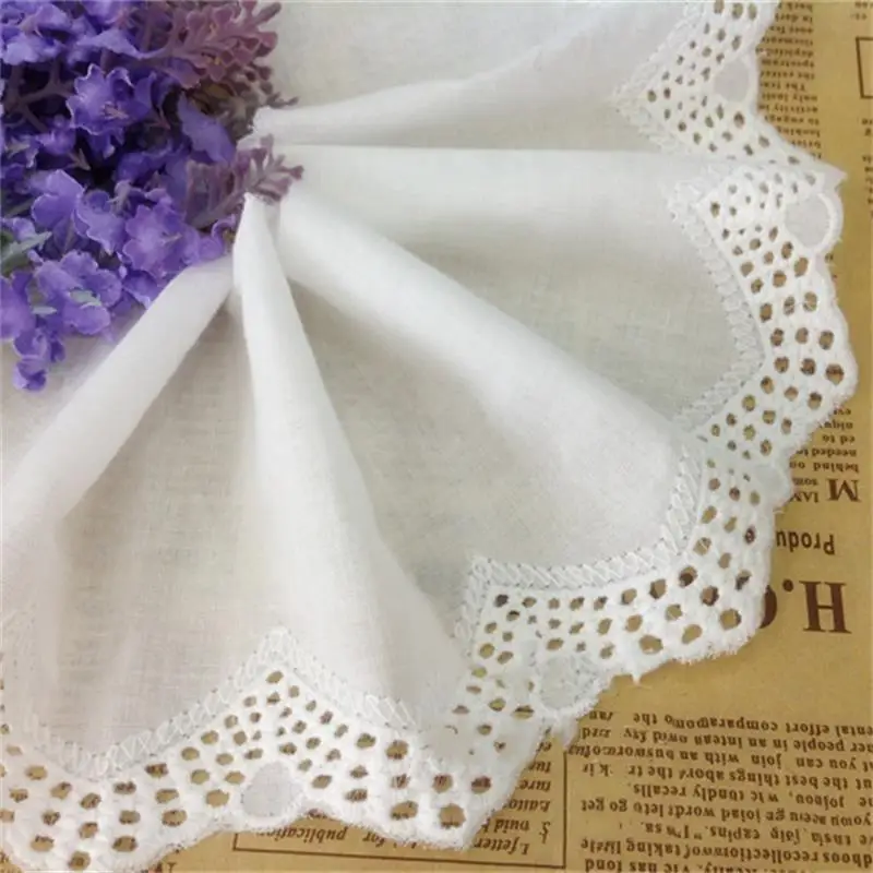 

2020 New 10.5CM Clothing Accessories DIY Handmade Baby Clothes Skirt Decoration Fabric Cotton Embroidery Lace Pure Cotton Trim