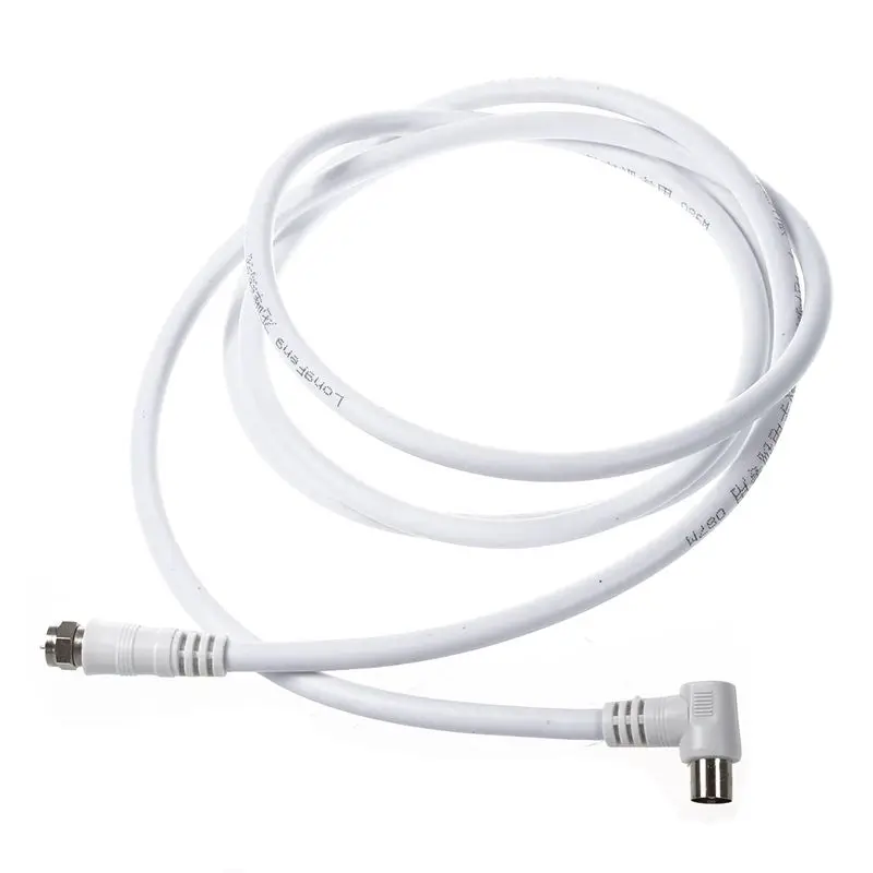 Белый коаксиальный ТВ спутниковый антенный кабель 9 5 футов мм 90 градусов штекер к