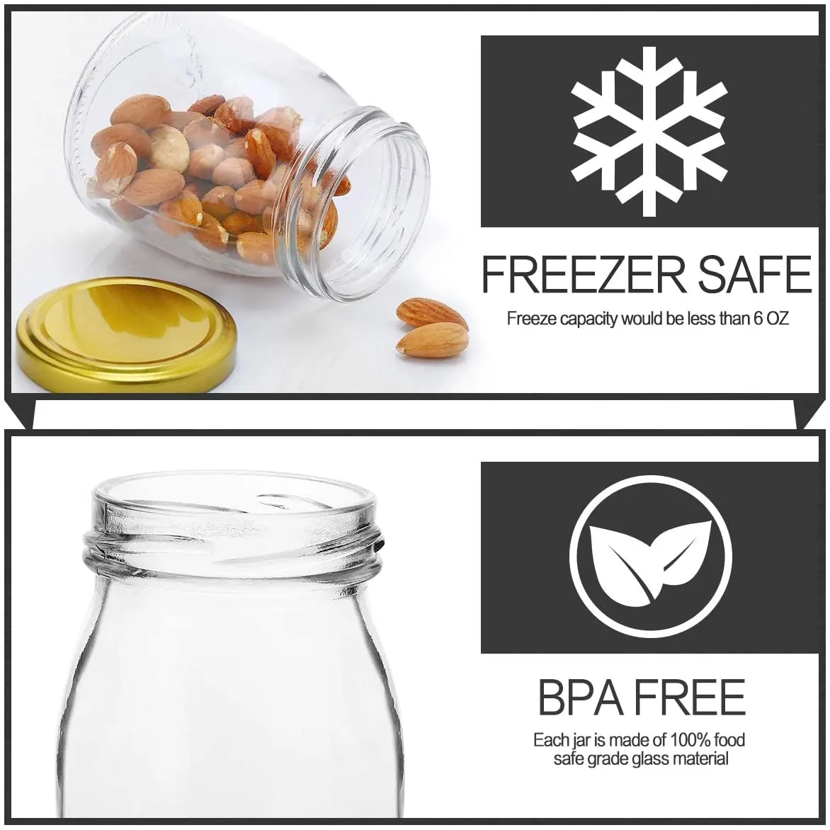 Стекло банки ясно баночки для йогурта с золотыми крышками стеклянный пудинг