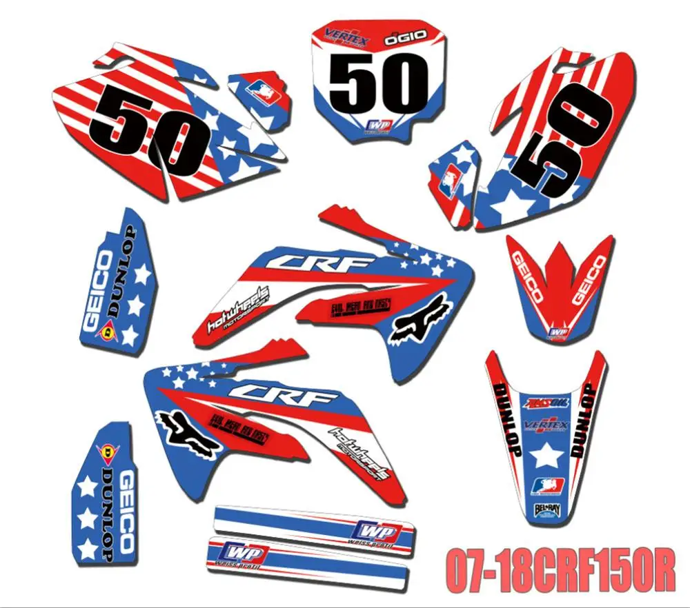 Набор наклеек для всей команды настраиваемый набор с номером графический фон