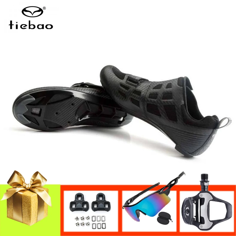 Tiebao Road Bicycle Sneakers Add Pedals Men Women Triathlon Breathable Self-locking Sapatilha Ciclismo Wear-resistant Flat Shoes