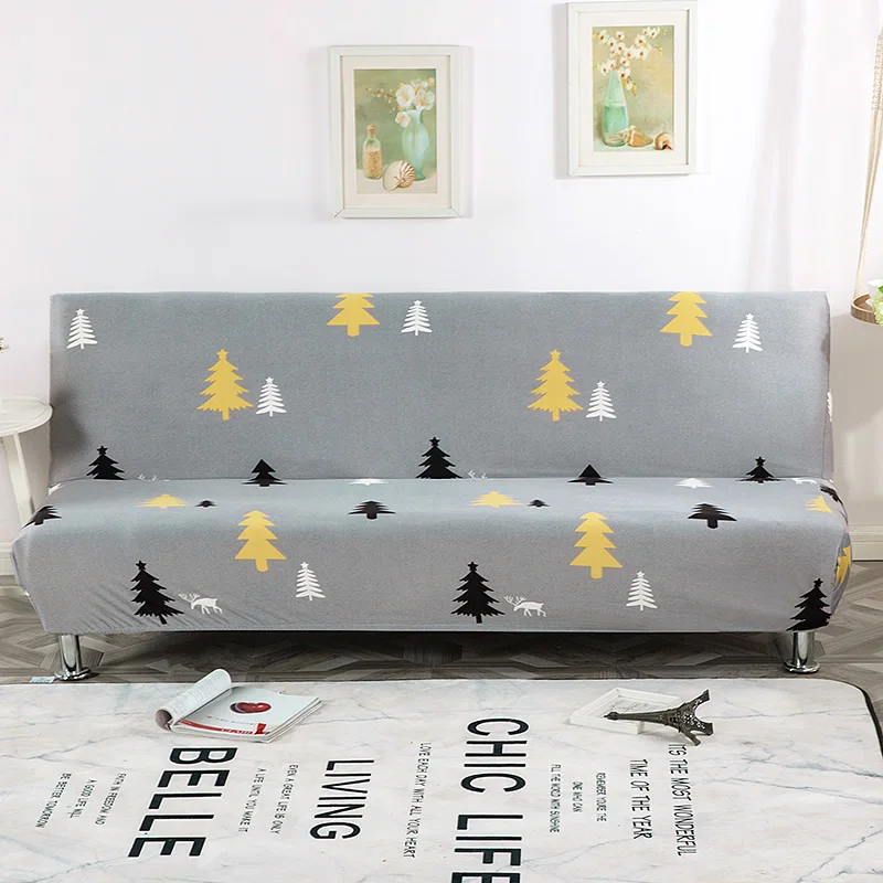 Universal Size Sofa Bed Cover Armless Elastic Couch Covers Folding Seat Slipcover Washable Stretch Covers Cheap Home Hotel - Цвет: 14