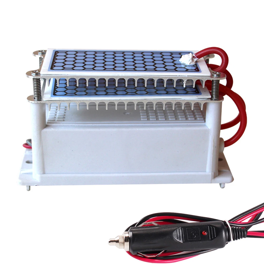 10g PLUS white 12V Керамика генератор озона для автомобиля 3,5g 5g 7g 10g/10g плюс двойной Встроенный длинный срок службы утолщение Керамика пластины озонатора - Цвет: 10g PLUS white