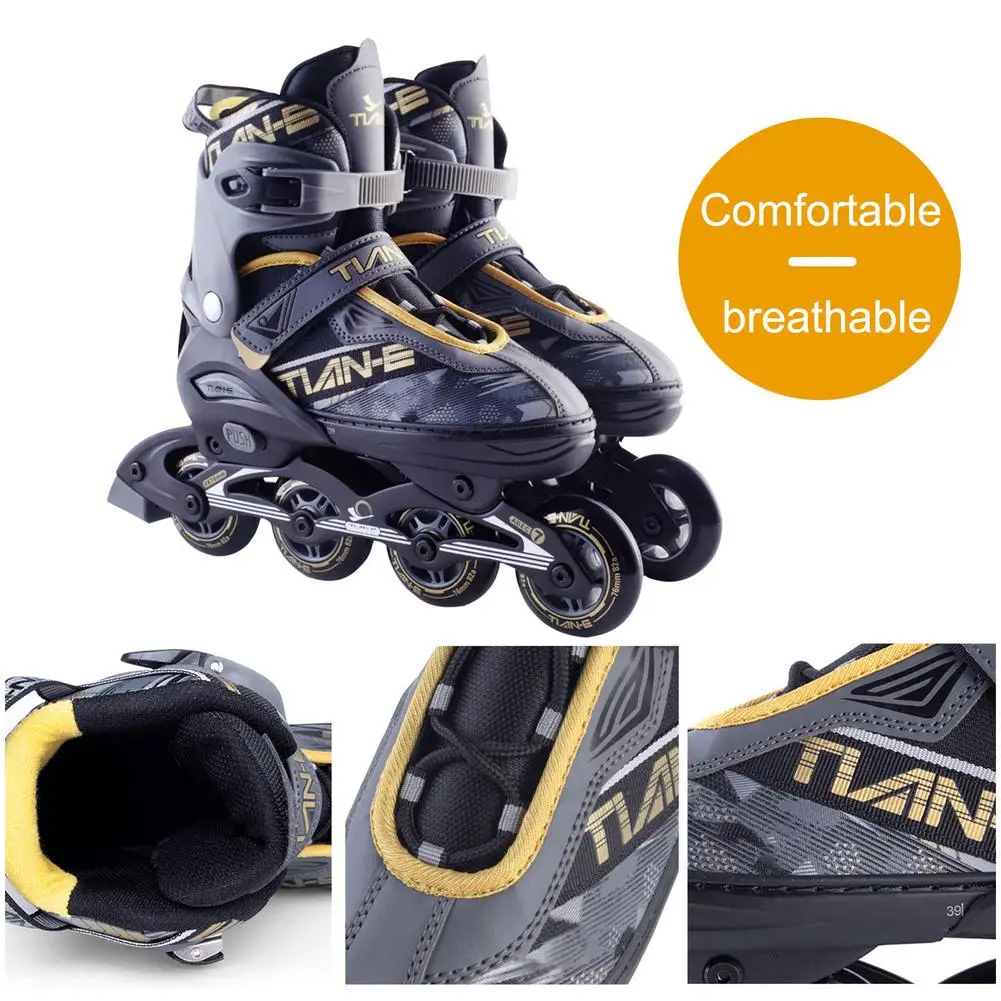 

Inline Skates Adjustable Breathable Roller Skates for Adults Kids Beginner Men and Women Full Set of Inline Skates
