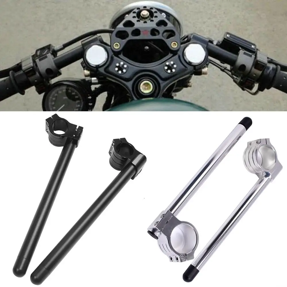 

Motorcycle 7/8'' Handlebar Clip-On 35mm Fork Tube For Cafe Racer Universal