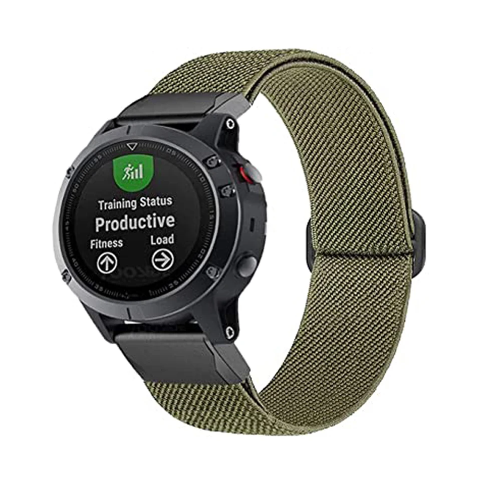 

22 26mm Nylon Elastic Loop Strap for Garmin Fenix 6 Quick Release Watch band For Fenix 6X 5X 5 plus 3 3HR Forerunner 935 945 S60